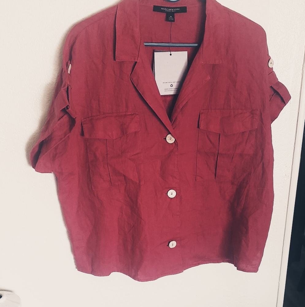NWT Marc NY Linen Blouse